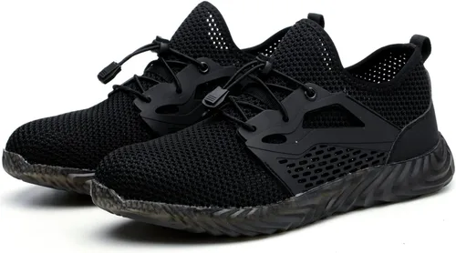 Vista 65 de SUADEX Zapatos deportivos con punta de acero para hombres y mujeres, indestructibles, ligeros, cómodos, antideslizantes, puntera compuesta