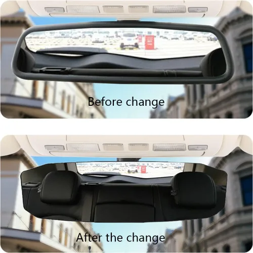 Vista 5 de Espejo retrovisor para automóvil, espejo retrovisor convexo de gran angular con clip interior de 12 pulgadas, accesorios para automóvil, espejo