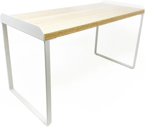 Vista 13 de Mitus Organizador y almacenamiento de estantes, estante apilable de madera escalonada para encimeras, escritorios, gabinetes (juego de 2) 12