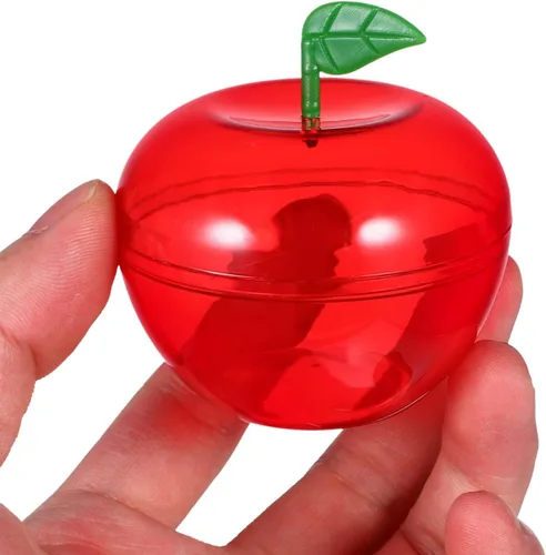 Vista 8 de ARTIBETTER Recipiente de regalo rojo, 8 unidades de manzanas de plástico, cajas de dulces, cajas de regalo, adornos decorativos rellenables