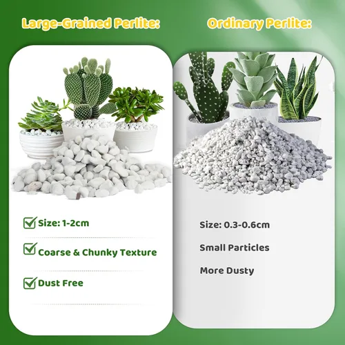 Vista 3 de Doter Perlita gruesa orgánica para plantas (0.4 a 0.8 pulgadas de diámetro), mezcla de acondicionador de aditivo natural para suelos