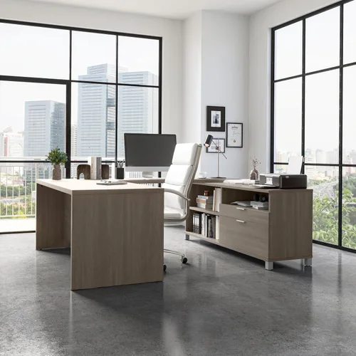 Vista 2 de BESTAR Pro-Linea - Escritorio ejecutivo en forma de U, 72 W, color gris ladrido gris(Bark Grey)