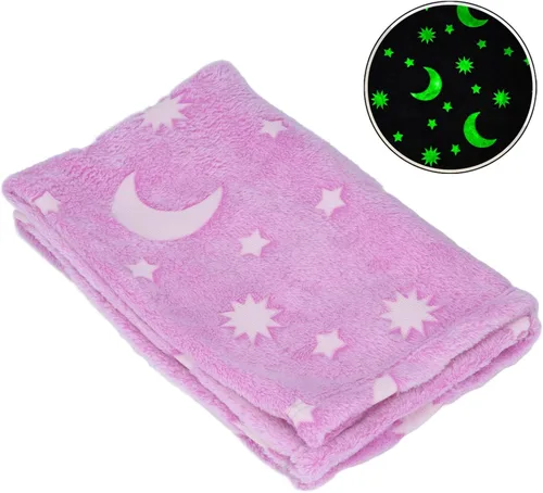 Vista 4 de TOPINCN Manta de poliéster brillante para temporada, manta luminosa de doble cara, sofá de verano para niños, manta fluorescente con poliéster