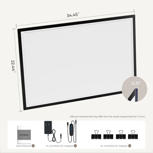 Vista 9 de Almohadilla de luz A1 para pintura de diamantes, 10000+ LUX súper brillante, 3 colores y 10 niveles/tablero de luz de atenuación continua extra