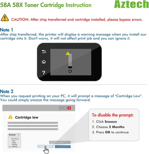 Vista 6 de Aztech Cartucho de tóner de repuesto compatible para HP 58A CF258A, negro, paquete de 2