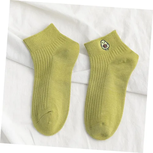 Vista 3 de USHOBE 4 Pairs Fashion Short Socks Lip Gloss for Girls Womens Socks Hosiery Girl Socks Short Ankle Socks Women