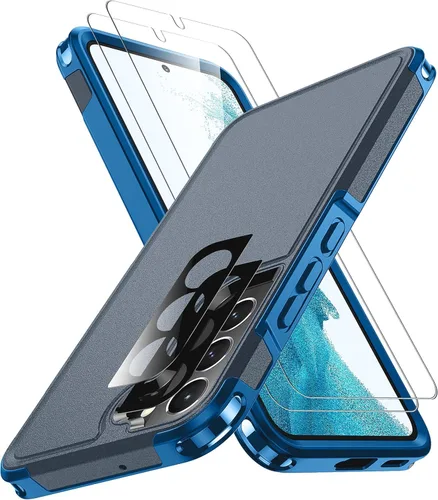 Vista 10 de SPIDERCASE Funda para Samsung Galaxy S22 5G, [protección contra caídas de grado militar de 10 pies] Antideslizante [Paquete de 2] Protector de Azul