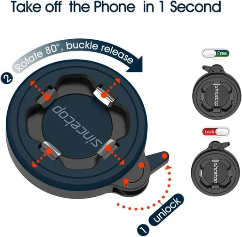 Vista 7 de Soporte de teléfono para motocicleta, soporte para teléfono celular con módulo amortiguador de vibraciones, soporte de manillar de bicicleta frontal