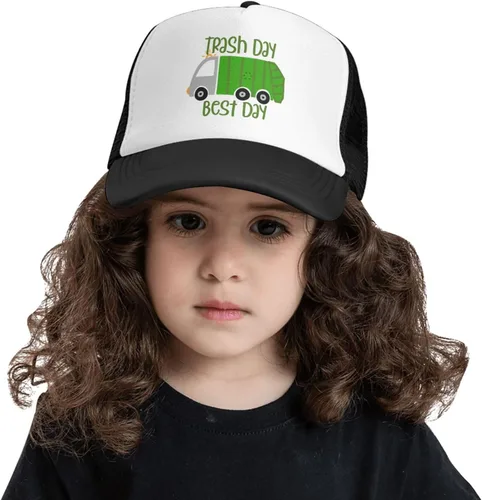 Vista 6 de Gorra de malla para niños con texto en inglés "I Love Garbage Trucker", regalo de cumpleaños