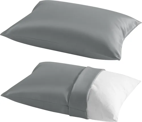 Vista 35 de NTBAY Paquete de 2 almohadas con fundas de almohada de algodón egipcio, relleno alternativo de algodón suave de 13 x 18 pulgadas, almohadas sobre
