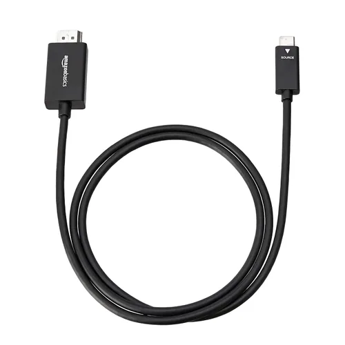 Vista 5 de Amazon Basics Adaptador de cable USB-C (fuente) de aluminio premium a HDMI (pantalla) (compatible con Thunderbolt 3) 4K @60Hz, 3 pies, negro