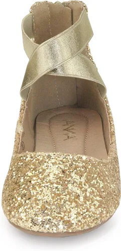 Vista 4 de ANNA Dana-20 - Zapatos planos clásicos estilo ballerina para mujer, con tiras elásticas cruzadas