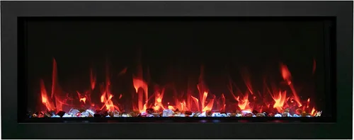 Vista 5 de Amantii Panorama - Chimenea eléctrica para interiores y exteriores, extra delgada, integrada (BI-40-XTRASLIM), 40 pulgadas