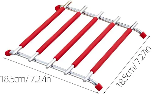 Vista 2 de LABRIMP Alfombrilla de silicona con marco de acero inoxidable, resistente al calor, antideslizante, protege encimeras y mesas de comedor para platos