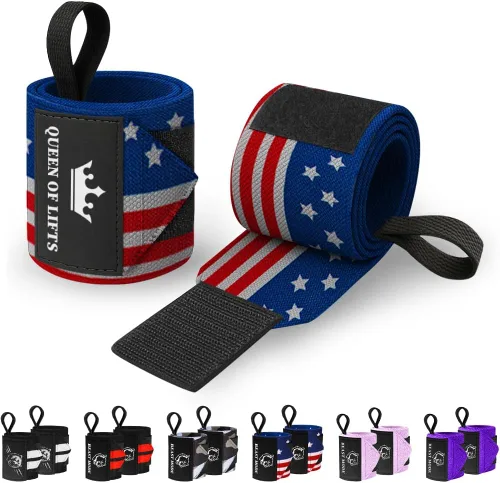 Vista 40 de TECEUM Weightlifting 18" & 12" Wrist Wraps with Thumb Loop – Heavy Duty Wrist Workout Braces for Men and Women – Ideal for Powerlifting, Strength