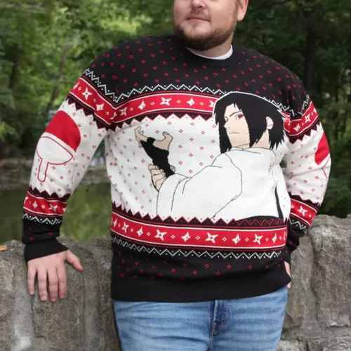 Vista 4 de Ripple Junction Naruto Shippuden Christmas Holiday Anime Adult Crew Neck Sweater