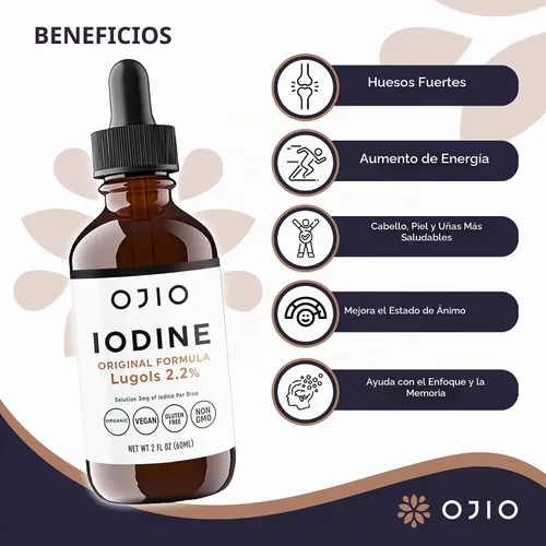 Vista 2 de Lugols Solución de yodo 2% – Suministro de 1 año – Gotas de yodo oral líquido de alta potencia con absorción superior – Mejora la salud general