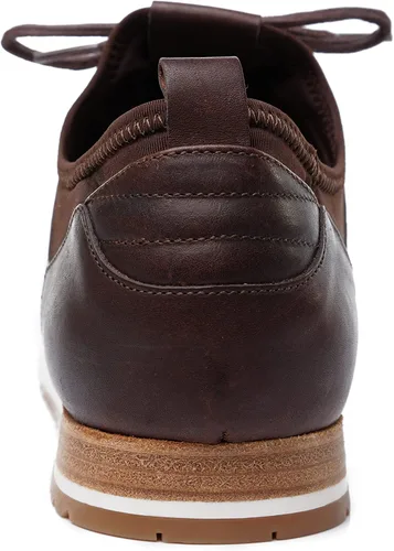 Vista 8 de VELEZ Zapatillas de cuero para hombre - Zapatos de vestir casuales de negocios - Tenis de moda con cordones