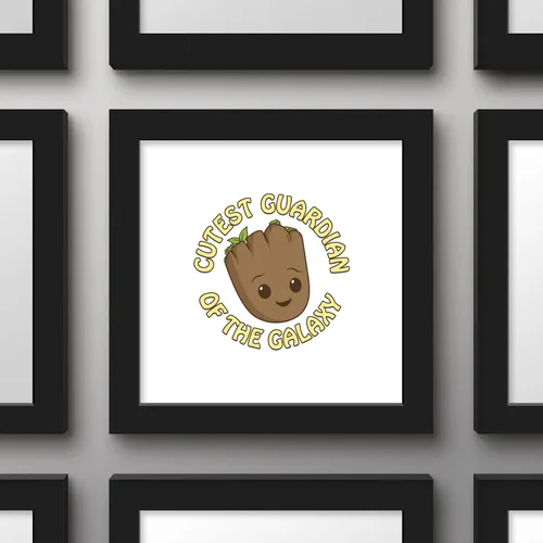 Vista 3 de Trends International Gallery Pops Marvel I Am Groot - Póster artístico de pared con marco negro, 12 x 12 pulgadas