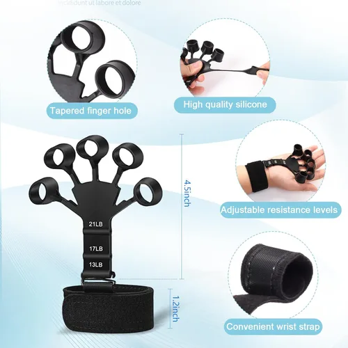 Vista 5 de 5/10 PCS Grip Strength Trainer Kit, Hand Gripper Strengthener, Finger Exerciser