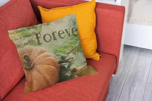 Vista 2 de Fundas de Almohada de Otoño 18x18 Pulgadas Funda de Almohada de Lino para Sofá y Sillón Estilo Casa de Campo Acción de Gracias Decoraciones de Otoño