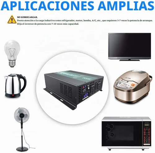 Vista 4 de WZRELB Inversor solar de onda sinusoidal pura de 1500 W, 24 V CC a 120 V CA, inversor de corriente fuera de la red para camping RV