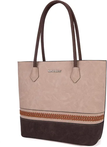 Vista 12 de Montana West Bolsas Tote Tejidas para Mujeres, Carteras y Bolsos de Mano con Bolsillo Trasero con Cremallera *Tejido negro
