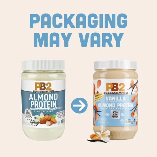 Vista 2 de PB2 Performance - Polvo de proteína vegano a base de plantas de almendra 20g de proteína completa, sin azúcar añadida, fibra prebiótica Sin