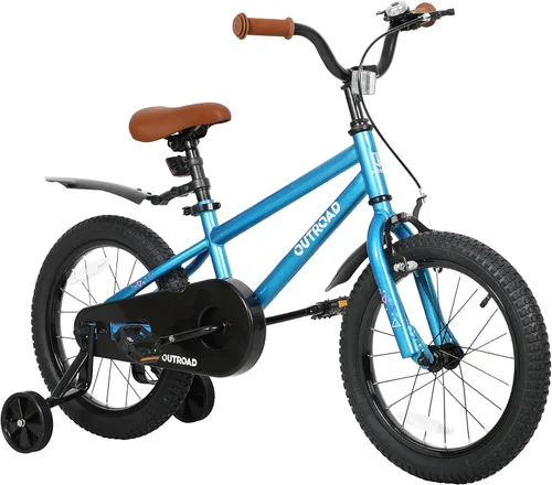 Vista 9 de Outroad - Bicicleta infantil para niños y niñas de 3 a 9 años, bicicleta para niños de 14, 16 y 18 pulgadas, con ruedas de entrenamiento, bicicletas