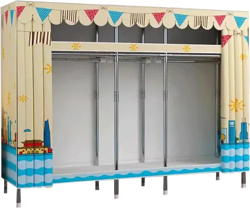 Vista 9 de large closets Portable Wardrobe Closet Thickened Steel Pipe Clothes Closet for Bedroom Hanging Large Closet Lightweight Portable Closet Space-saving