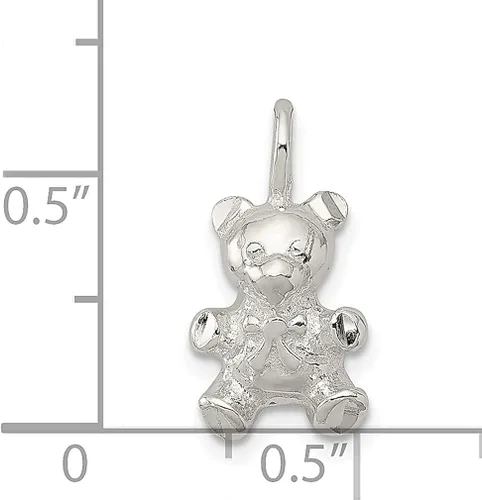 Vista 4 de ICE CARATS Collar con colgante de oso de peluche de plata de ley 925, joyería fina para mujer, regalos para ella, Plata esterlina