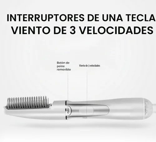 Vista 3 de FILFEEL Cepillo secador de pelo, eléctrico con cable, negro, secado rápido, multifuncional, reparación de cabello