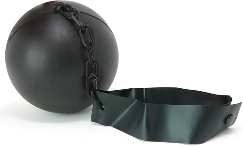 Vista 4 de Skeleteen Bola y cadena de prisionero - Accesorios de disfraz de prisionero - 1 pieza