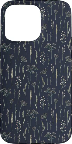 Vista 31 de Funda neutra Boho Dry Wildflower Meadow Botanical (azul marino) para iPhone 16