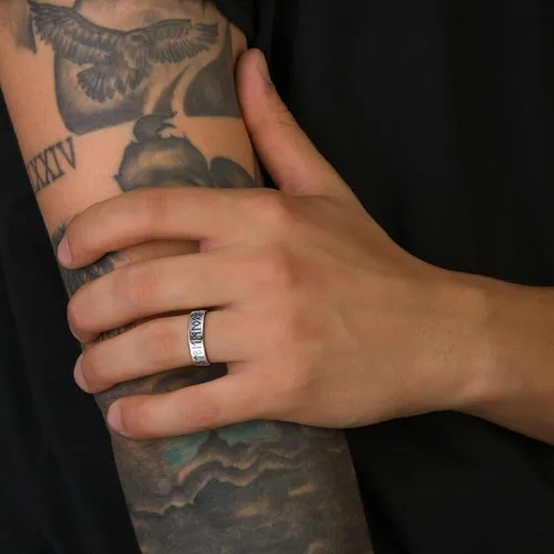 Vista 8 de Bestyle Anillo vikingo nórdico de plata de ley para hombres y mujeres, anillo de dedo índice de pulgar, joyería nórdica vikinga, regalo