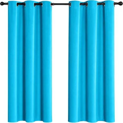 Vista 24 de Cortinas opacas para oscurecer la habitación, con aislamiento térmico, cortinas opacas con ojales para puertas y ventanas de poliéster