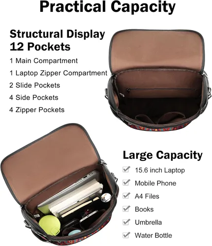 Vista 9 de Bolsos cruzados para mujer y mochila para laptop Colección Negro