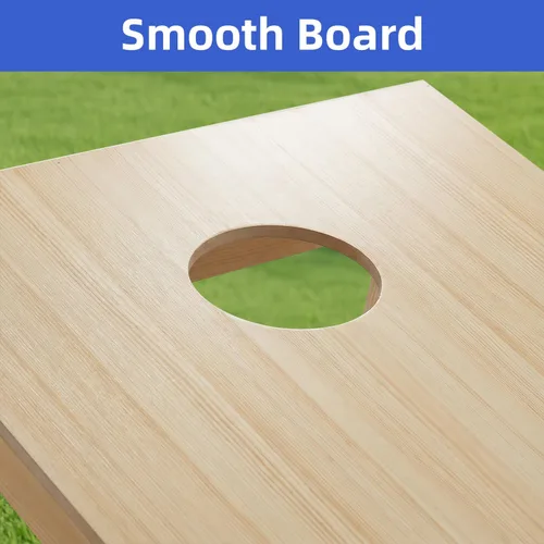 Vista 6 de JupiterForce Juego de cornhole portátil para juegos al aire libre, tableros de cornhole de madera maciza regulables con bolsa de transporte, 8
