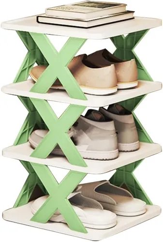 Vista 16 de Organizador de almacenamiento de zapatos de varias capas, zapatero estrecho y vertical, pequeño soporte vertical para zapatos, organizador