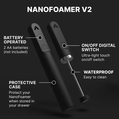 Vista 4 de Subminimal NanoFoamer V2 Performance Milk Foamer NUEVA edición modelo Impermeable, de doble velocidad, acero inoxidable Leche microespumada