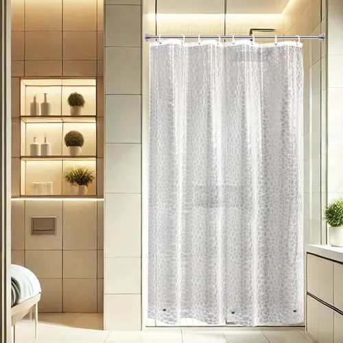 Vista 18 de AooHome Eva - Forro de ducha pequeño de 36 x 72 pulgadas, cortina de baño transparente de calibre 8 con ganchos, imanes inferiores, impermeable