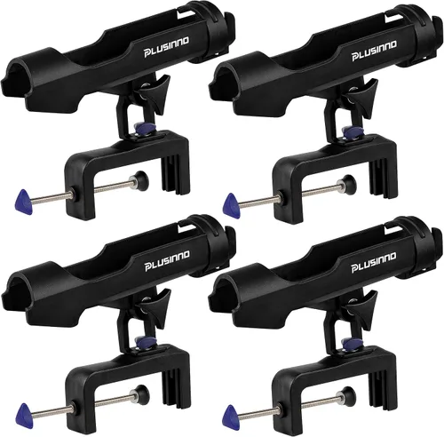 Vista 10 de PLUSINNO Soporte para Cañas de Pesca para Barco Abrazadera de Apertura Grande Ajustable 360 Grados Soportes para Cañas de Pescar Soporte Plegable
