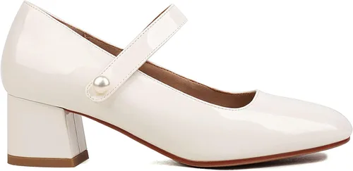 Vista 8 de Naiyee Mary Jane Shoes Women Chunky Heel Ankle Strap Dress Shoes for Women Low Heels Close Rounded Toe Pumps