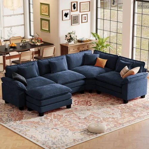 Vista 16 de CDCASA Silla de acento de gran tamaño de 50'' con otomana Asiento extra ancho y profundo estilo sofá nube para sala de estar, dormitorio, rincón