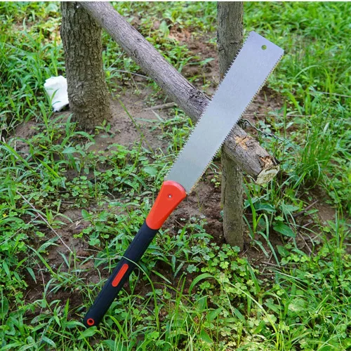 Vista 7 de Sierra de mano de doble filo, 12.5 pulgadas, sierra de tracción japonesa Ryoba flexible para corte fino y grueso para carpintería de corte fino