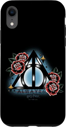 Vista 24 de iPhone 16 Harry Potter Always Deathly Hallows Symbol Floral Portrait Case