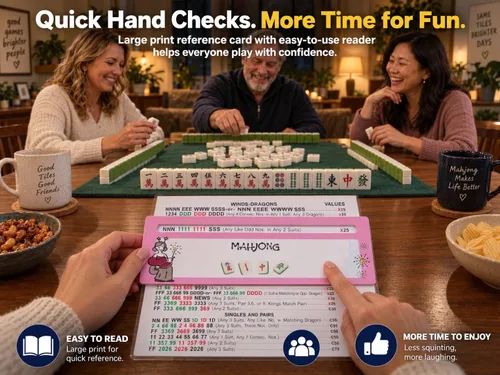 Vista 6 de Juego de cartas de Mahjong americano 2026 con mangas y buscadores