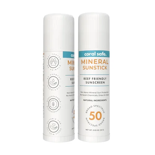 Vista 10 de Protector solar seguro para arrecifes SPF 50 en barra para rostro - Biodegradable, aprobado en Hawái y México, con zinc, vitamina E, libre