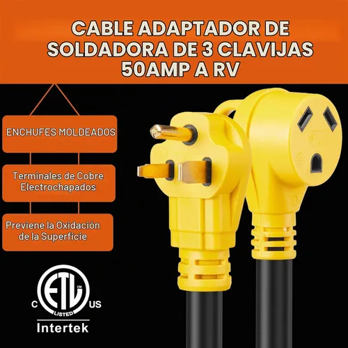 Vista 4 de Cable adaptador de corriente CA NEMA 6-50P macho a TT-30R, 125