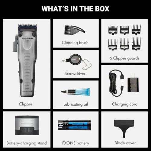 Vista 5 de BaBylissPRO FXONE LO-PROFX - Cortapelos inalámbricos profesionales para hombres con batería intercambiable